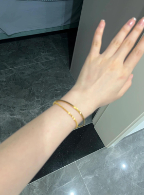 中式美学~唯美氛围感叠戴手链手镯轻奢系大方高级不掉色仿真金潮