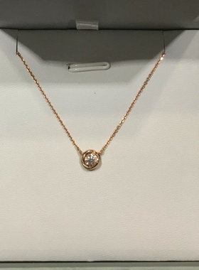 设计款简约日本轻珠宝9K金锆石单钻项链简约女气质ins风18K锁骨链