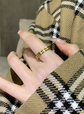 冷淡风高级感双层钛钢戒指