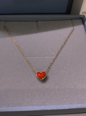 气质通勤小红心项链锁骨链