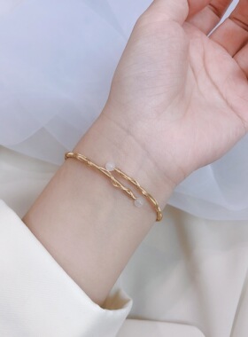 月光石天然水晶手链女ins小众