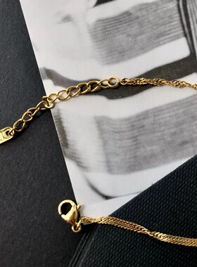 可水洗极细无感回馈流光溢彩14K包金纤细温柔不掉色素手链简约百