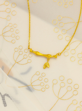 轻奢气质竹节笑脸项链