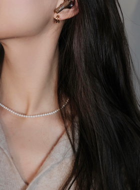 S家极光珍珠baby小米粒珠细项链女轻奢小众2025新款爆款锁骨颈链