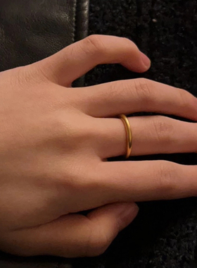 日式细光圈简约大气素圈戒指简约质感