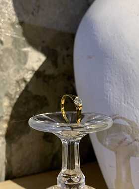 叠戴吸睛戒指一颗闪钻个性