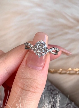 冰透水精灵粒粒钻戒指仿真