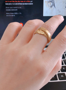 铜镀真金叠戴欧美风高级百搭戒指