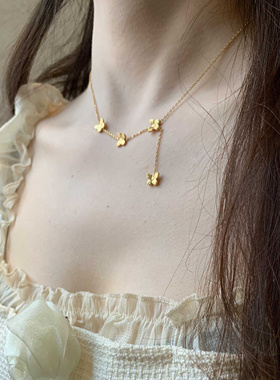 原创设计2024新款串串蝴蝶项链