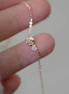 质感日系小众手链纯银花朵