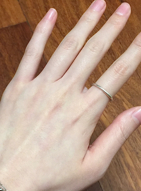 通体纯银情侣银色戒指ins