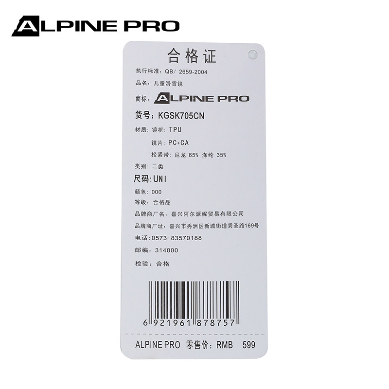 阿尔派妮儿童双层防雾球面滑雪镜 阿尔派妮户外滑雪眼镜