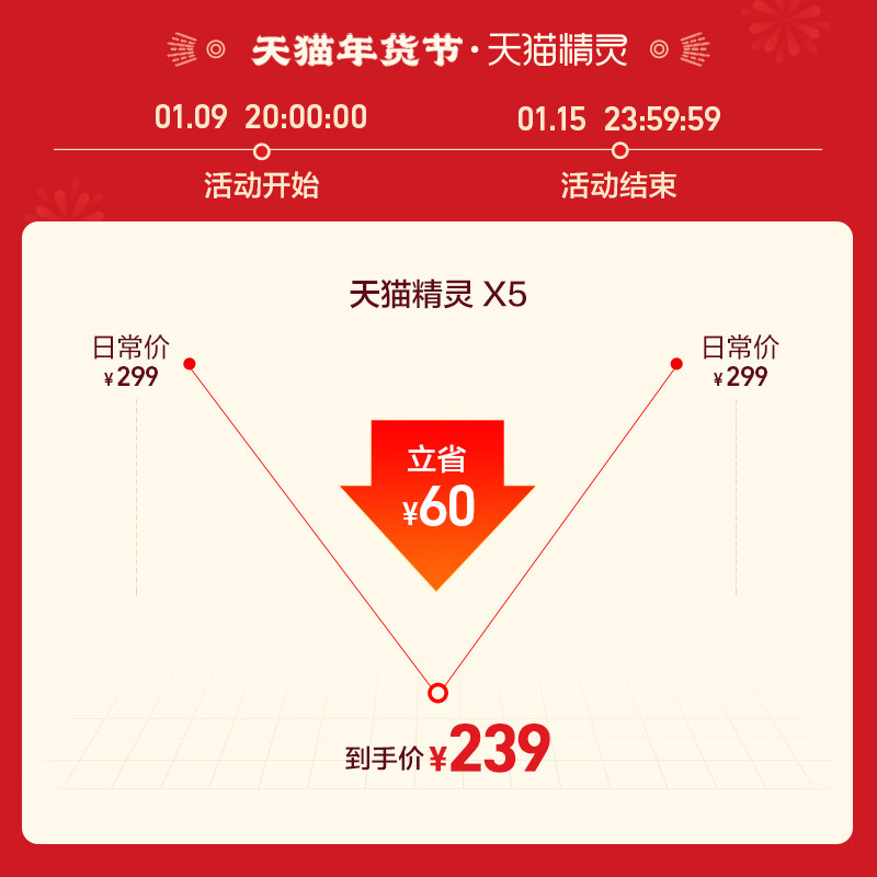 天猫精灵x5智能蓝牙闹钟早教机音响 天猫精灵智能音箱