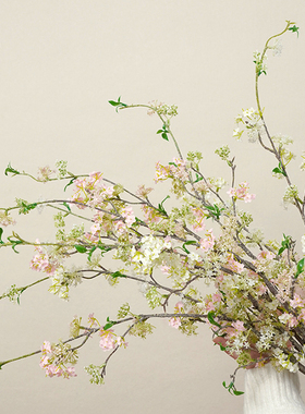 雪柳枝仿真花束假花摆件装饰花艺