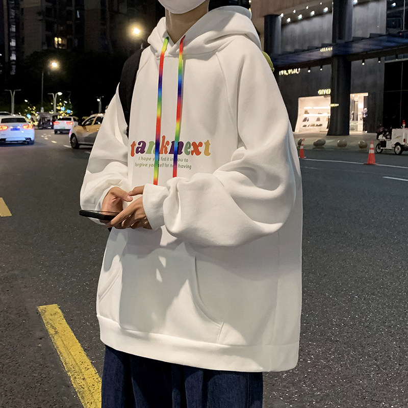 男生加绒ins秋冬款连帽宽松卫衣 文际卫衣