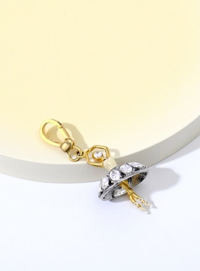 特价微瑕处理两件小众欧美宝石镶嵌芭高级感蕾舞女孩吊坠项坠挂件