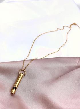 ins同嘻哈少女小众百搭口哨项链