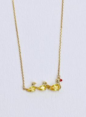 欧美创意趣味可爱红嘴鸭鸭项链