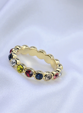 轻奢百搭新款炫彩戒指指环现货