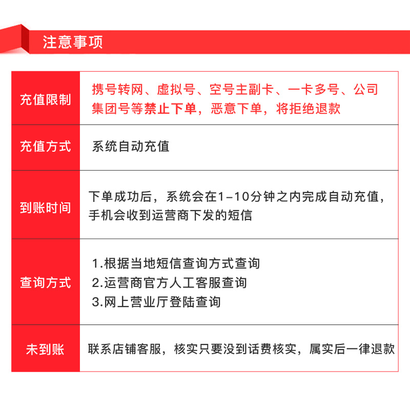 广东联通话费充值10元20元小面值30元50元话费快充充值送天猫券 - 图3