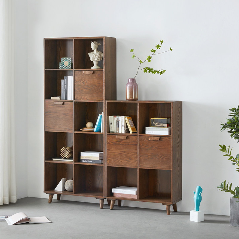 实木书架置物架落地北欧简约现代书房学生家用组合书柜客厅收纳柜,淘宝优惠券,粉丝福利购,淘宝优惠卷