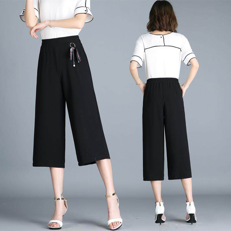 2020新款雪纺夏季高腰垂感阔腿裤 玛依恋休闲裤