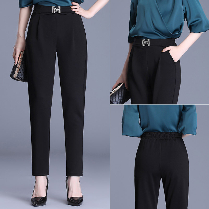 2020秋季新款宽松高腰松紧工作裤子 玛依恋休闲裤