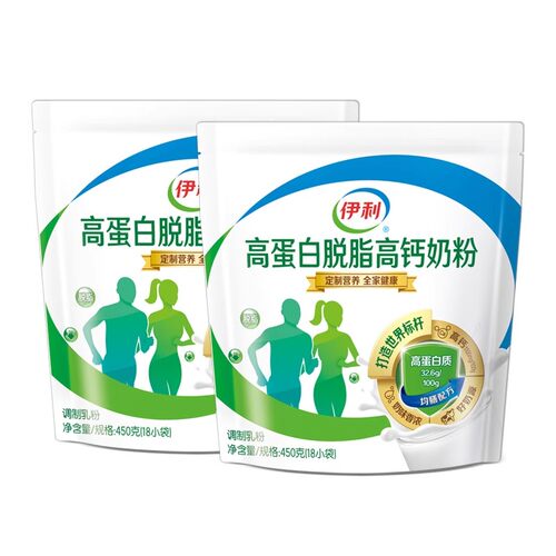 伊利高蛋白脱脂高钙奶粉成人中老年学生女士轻食营养早餐低脂牛奶 - 图3