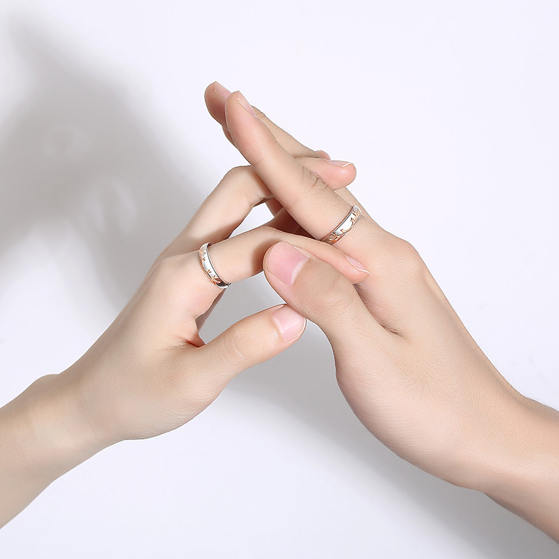 一鹿有你纯银一对小众设计情侣戒指 珂爵戒指/指环