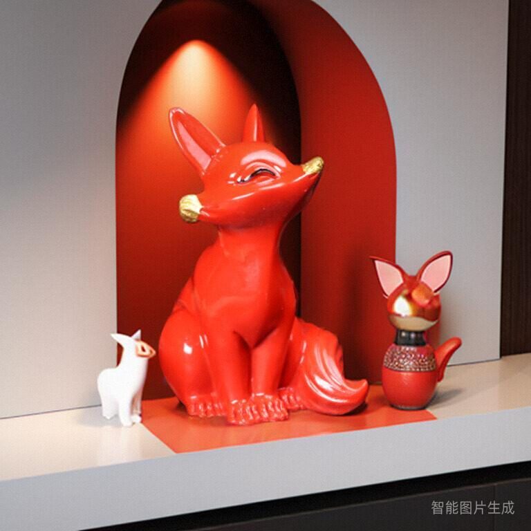 朱砂狐狸摆件红砂雕刻手把紫金砂客厅工艺品装饰家居桌面摆设,淘宝优惠券,粉丝福利购,淘宝优惠卷