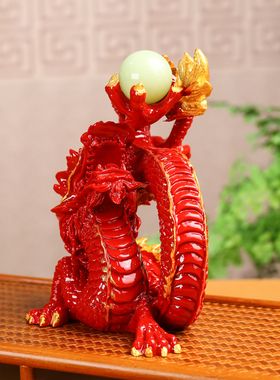 朱砂红砂祥龙青龙摆件