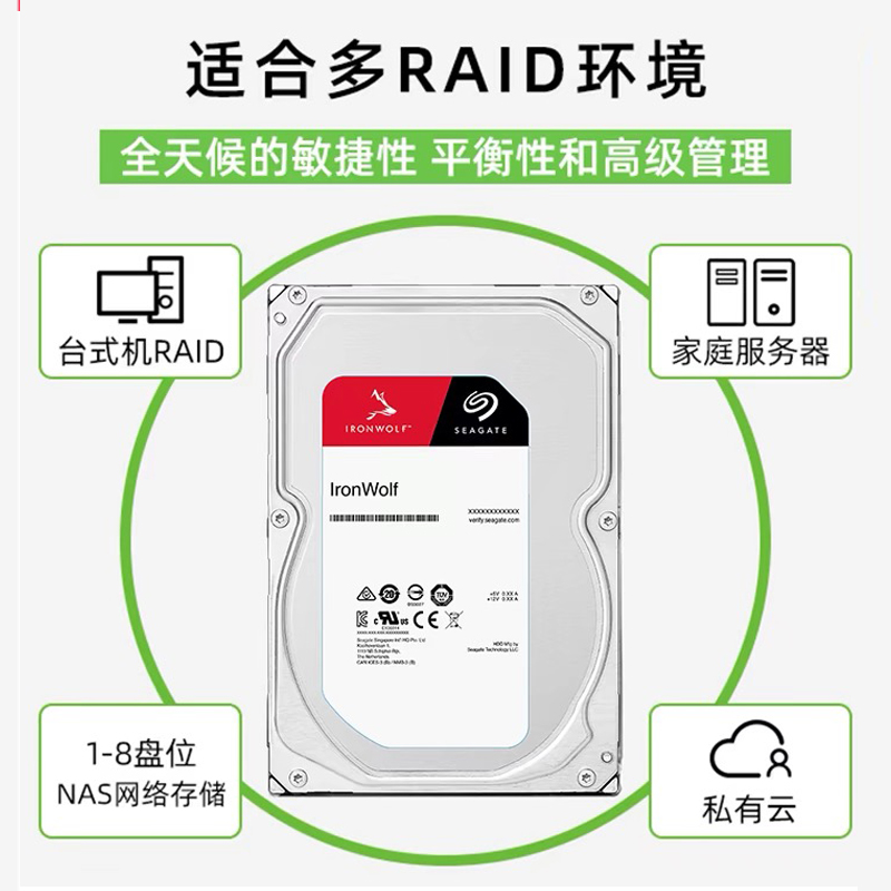 Seagate/希捷酷狼4TB网络储存NAS硬盘ST4000VN006/23456810synology-图0