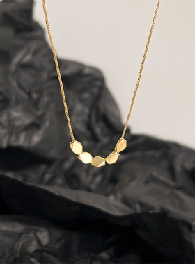 金色复古几何项链女款简约轻奢