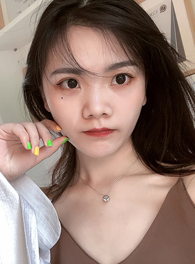 镂空立方体水晶项链新款项链