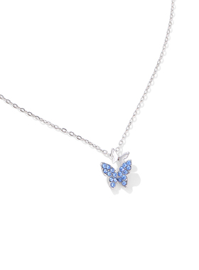 蓝色蝴蝶项链女款2025新款