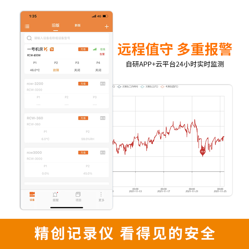 精创RCW-800W远程WIFI温湿度计机房车间温度监控仓库温湿度报警 - 图2