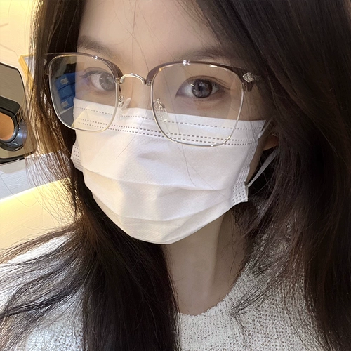 若云 Camellia Half -Frame Glasses Женские анти -блюд -светлые артефакт красоты с высоким уровнем глаза глаз может соответствовать цифровому зеркалу миопии