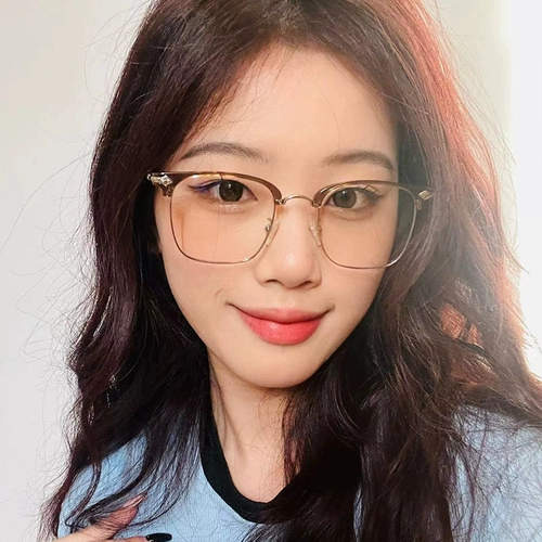 若云 Camellia Half -Frame Glasses Женские анти -блюд -светлые артефакт красоты с высоким уровнем глаза глаз может соответствовать цифровому зеркалу миопии