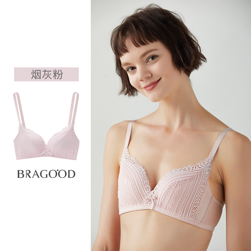 布谷夏季无钢圈小胸聚拢蕾丝胸罩 bragood内衣文胸