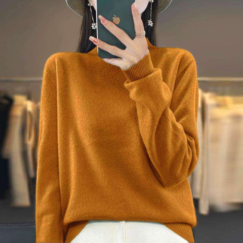 一线撤柜秋冬女新款纯色羊毛简约百搭修身内搭打底半高领针织衫,淘宝优惠券,粉丝福利购,淘宝优惠卷