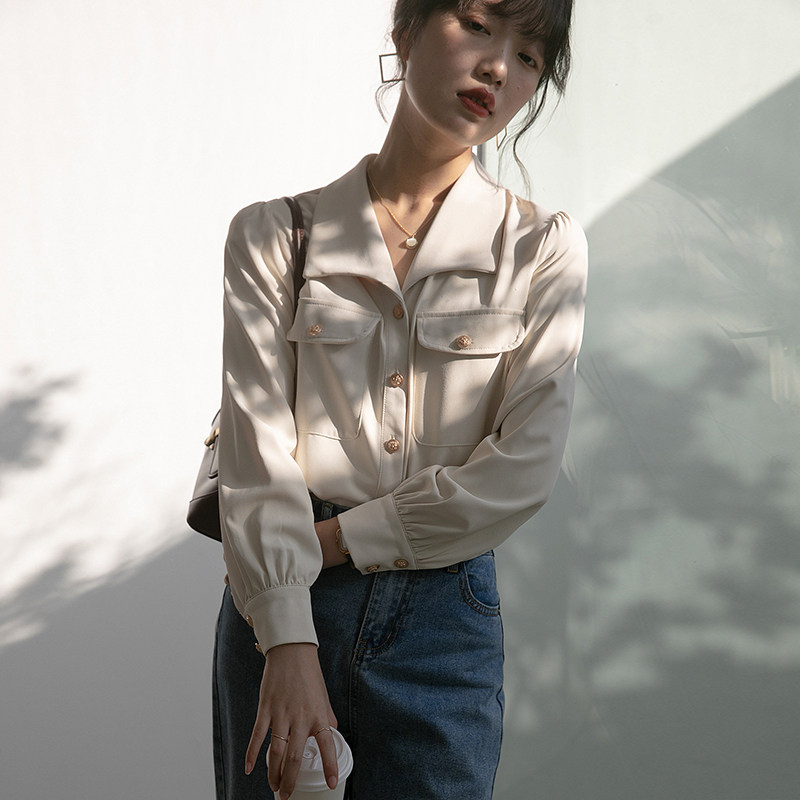 秋装2021年新款法式复古高级感衬衫 原水衬衫