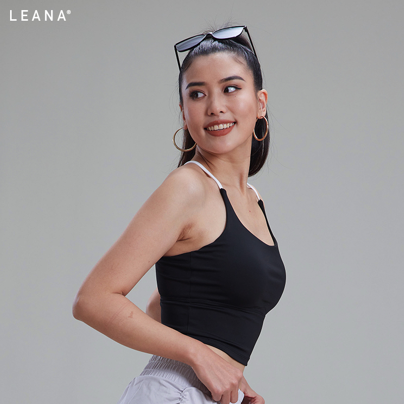 一体杯胸垫LEANA丽娜瑜伽服短背心春夏运动健身普拉提细肩带吊带