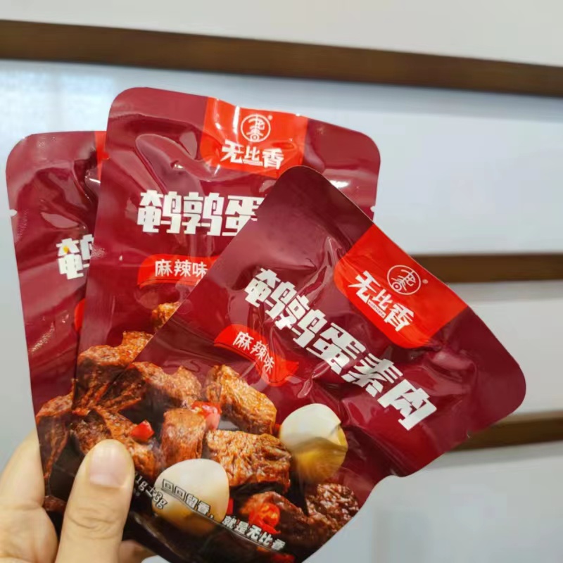 无比香鹌鹑蛋素肉620g*2盒软弹多汁开袋即食蜜汁豆干辣条休闲零食 - 图3