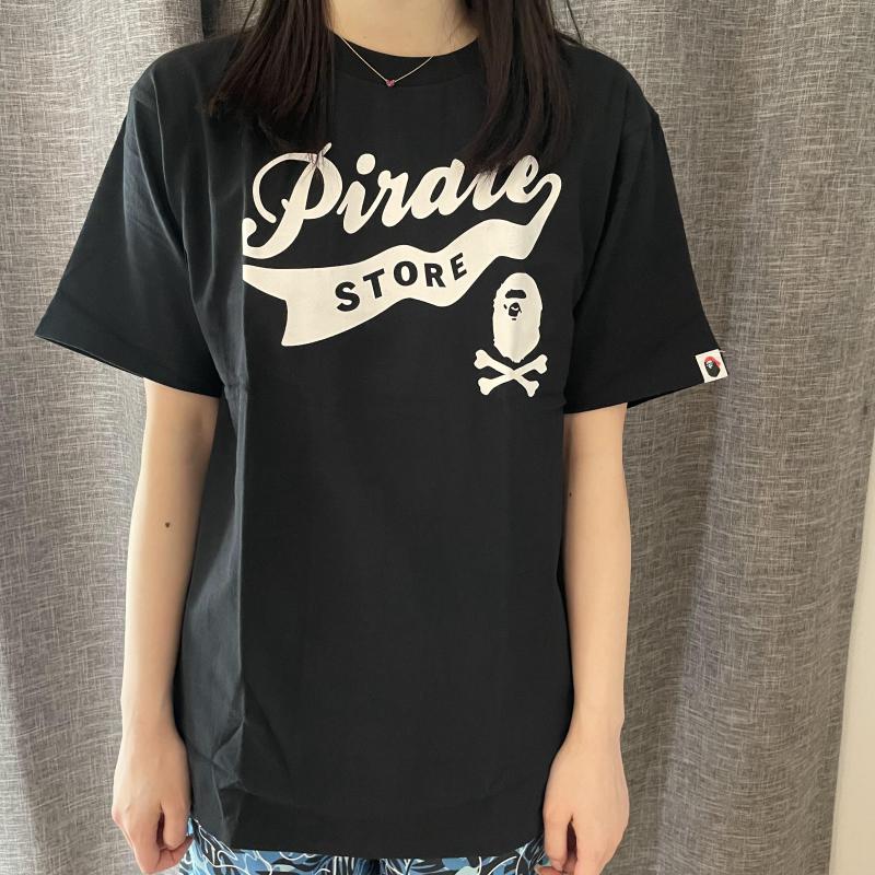 现货折扣 BAPE PIRATE STORE TEE海盗猿人头猴子字母短袖T恤-图2