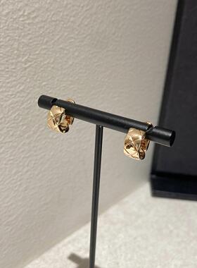耳环coco菱格耳钉耳骨夹明星同款