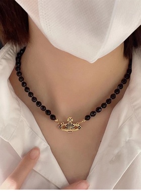 珍珠项链西太后土星别针锁骨链