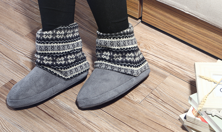 仓库搬家大清仓 满包邮 秋冬情侣款 咖啡色针织中筒居家鞋 拖鞋