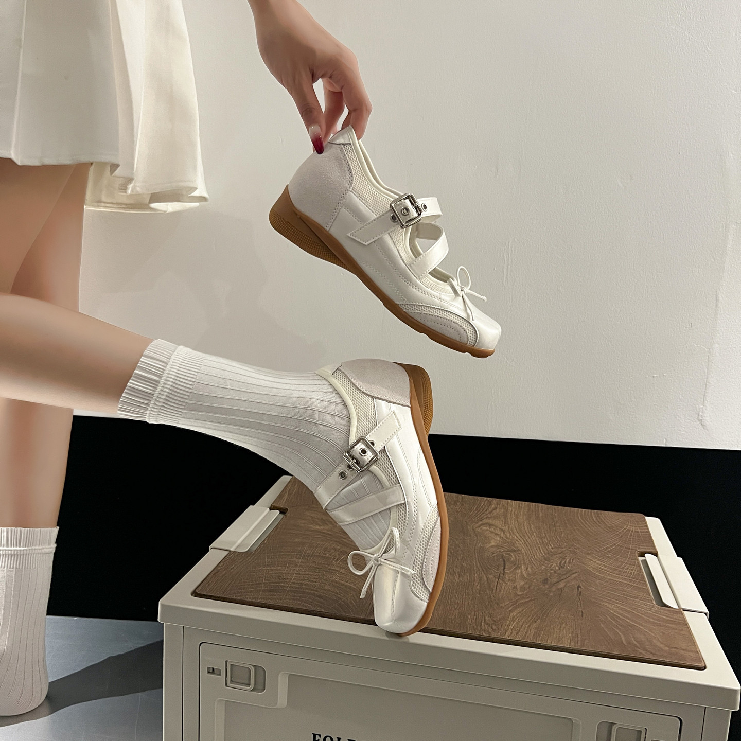 内增高法式玛丽珍小皮鞋女2026春季新款甜美芭蕾风白色蝴蝶结单鞋,淘宝优惠券,粉丝福利购,淘宝优惠卷