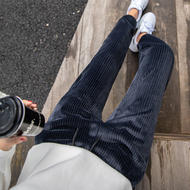 金丝绒秋冬季加绒外穿棉裤运动裤 雯之美休闲裤