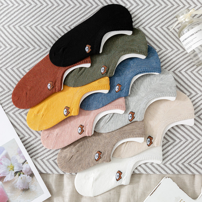 浅口纯棉夏季隐形ins潮女短袜 素班短袜/打底袜/丝袜/美腿袜